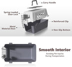 Athena Collection 18" Hard-Sided Travel Pet Carrier for Small Dogs and Cats, Plastic Dog Carriers with 2-Door Top & Front Load & Ventilation & Security Lock, Cat Dog Carrier for Pet, up to 10lbs, Grey