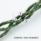 Green Sisal Rope 1/4 Inch by 49-Feet for Cat Scratching Post Tree Tower Replacement Repair and Replace, DIY Hemp Twine Rope for Kittens Shelves Furniture Window Bed Perch House Climbing, 6mm by 15m