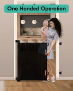 Retractable Baby Gates, Mesh Dog Gate for Doorways, 33.6" Tall, Expands to 55" Wide,Pet Safety Essential Fit for Baseboards, Wide Toddlers Gates for Hallways, Indoor & Outdoor,Black