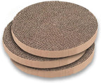Scratch and Spin Cat Scratcher Replacement Pads for Active Play, Natural Recycled Corrugated Cardboard, Supports Pet Behaviors, Relieves Stress - 3 Count