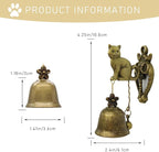 Vintage Metal Doorbell Animal Figure Decorative Doorbell Cat Shape Decoration Hanging Bell for Yard or Garden Decorative Retro Style Lovely Cat Hand Bell Antique Style Shopkeepers Door Bell