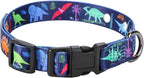 Rhea Rose 1 Inch Replacement Collar Strap Shock Collar with 2 Holes, Compatible with Nearly All Brands and Models of Underground Electric Dog Fences and Training Collars, Blue Dinosaurs