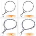 2-Pack Metal Chain Choke Collar for Dogs, Slip Link Training Dog Choker Collar Heavy Duty Puppy Collars for XXS XS Small Medium Large Big XL Breed Dogs, Silver M