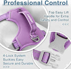 BARKBAY Dog Harness No Pull Oxford with ID Tag Pocket - Heavy Duty, Reflective, Easy Control for Large Dogs(Violet Purple Oxford,L)