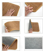 SHENGOCASE 4-Pack 12" x 12" Sisal Cat Scratching Mat Pad with Hook & Loop Tapes for Wall Couch, Window Perch, Cat Wall Furniture Shelves