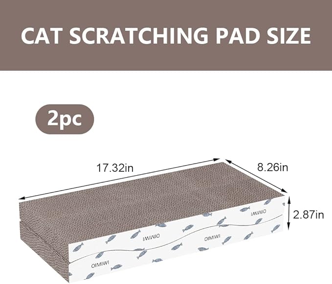 Cat Scratcher 2 PCS Pad, Cardboard with Premium Reversible Scratch Textures Design Wide Durable Scratching Pad