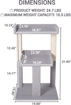 Lulu Large Cat Tree Tower with 2 Spacious Platforms, Sturdy Multi-Cat Condo with Sisal Scratching Posts, Stable Anti-Tip Design for Indoor Cats