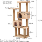 Wooden Cat Tree Condo with Natural Sisal Rope Scratching Post, Activity Tower for Cats Kittens Activity Tower Pet Play House Furniture Indoor (Type B)