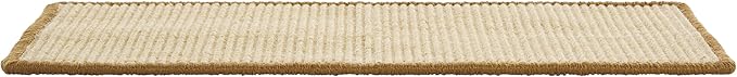 SAFAVIEH Cat Scratch Mat Pad Collection, 12" x 20" Oval, Beige, Sisal & Jute Boucle Weave, Velcro & Slip Resistant Backing