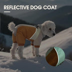 Kuoser Fullbody Dog Coat - Medium Dogs, Warm Winter Coat with Built-in Harness, Reflective, Brown L