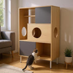 Modern Multi-Level Cat Tree with Integrated Shelving, Cozy Perches and Durable Scratch Posts, Stable Base, Easy Assembly, Ideal for Indoor Cats Play Climb and Rest