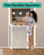 Retractable Baby Gates, Mesh Dog Gate for Doorways, 33.6" Tall, Expands to 55" Wide,Pet Safety Essential Fit for Baseboards, Wide Toddlers Gates for Hallways, Indoor & Outdoor,White
