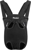 Pawaboo Pet Carrier Backpack, Adjustable Pet Front Cat Dog Carrier Backpack Travel Bag, Legs Out, Easy-Fit for Traveling Hiking Camping for Small Medium Dogs Cats Puppies 2.5-5lbs, S, Black