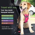 Dog Seat Belt, Safety Vest Dog Car Harness with Adjustable Buckle Dog Seat Belt for Vehicle Nylon Pet Safety Seat Belts Heavy Duty(L, Magenta)