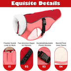 EMUST Dog Coat Winter, Warm Dog Snow Jacket for, Adjustable Small/Medium/Large Dogs Coat/s for Winter, New Orange, L