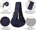 CUBY Dog and Cat Sling Carrier - Hands Free Reversible Pet Papoose Bag - Soft Pouch and Tote Design - Suitable for Puppy, Small Dogs Cats Outdoor