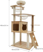 Cat Tree Modern Cat Tower for Indoor Cats, Multi-Level Cat Condos with Scratching Post & Resting Platforms for Large/Small Cat Climbing, Cat Activity Center Playground