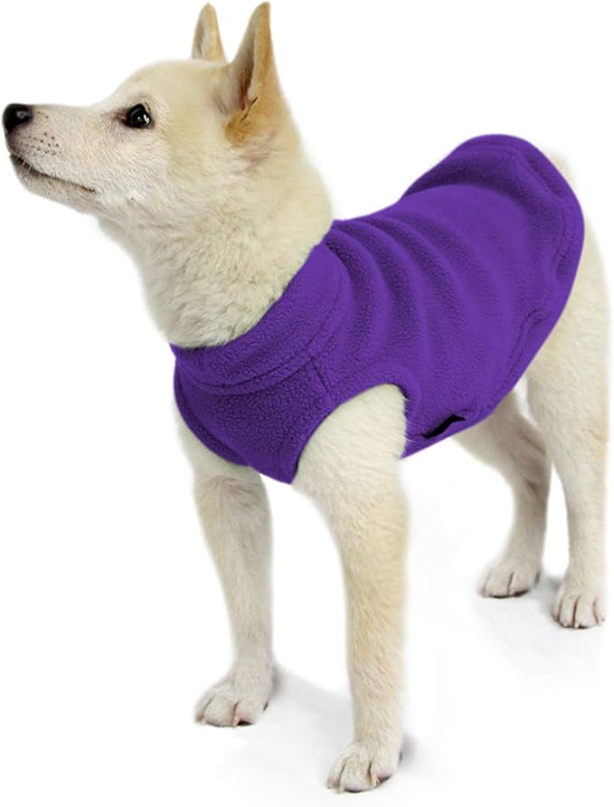 Gooby - Stretch Fleece Vest, Pullover Fleece Vest Jacket Sweater for Dogs, Violet, Medium