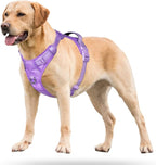 PoyPet No Pull Dog Harness, No Choke Reflective Dog Vest, Adjustable Pet Harnesses with Easy Control Padded Handle for Small Medium Large Dogs(Light Purple Matching Trim,L)