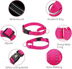 PLUTUS PET Reflective Martingale Collar with Quick Snap Buckle,No Pull Dog Choker Collar for Small Medium Large Dogs,M,Hot Pink