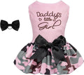 CuteBone Daddy's Little Girl Dog Dress for Small Dogs Pink Skirt Puppy Velvet Dresses Dog Clothes CVA21XXS-D