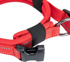 EXCELLENT ELITE SPANKER Reflective Dog Collar Classic Soft Padded Breathable Nylon Adjustable Pet Collar with Quick Release Buckle for Boy Girl Male Female Small Medium Large Dogs Training(Red-M)