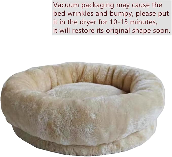 SHENGOCASE Cat Tree Tower Accessories Replacement Parts Round Top Cushion Bed Cover for Cat Perch with Elastic Band (11.8", Beige)