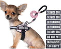 Service Dog Vest Harness and Leash Set, Animire in Training Dog Harness with 10 Dog Patches, Reflective Dog Leash with Soft Padded Handle for Small, Medium, Large, and Extra-Large Dogs(Pink,S)