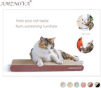 AMZNOVA Cat Scratcher Rescratch Cat Scratching Board, Scratching Pad with Catnip for Indoor, Flat Cardboard Scratcher Scratch Board for Kitten, Narrow, Wood Floor Print