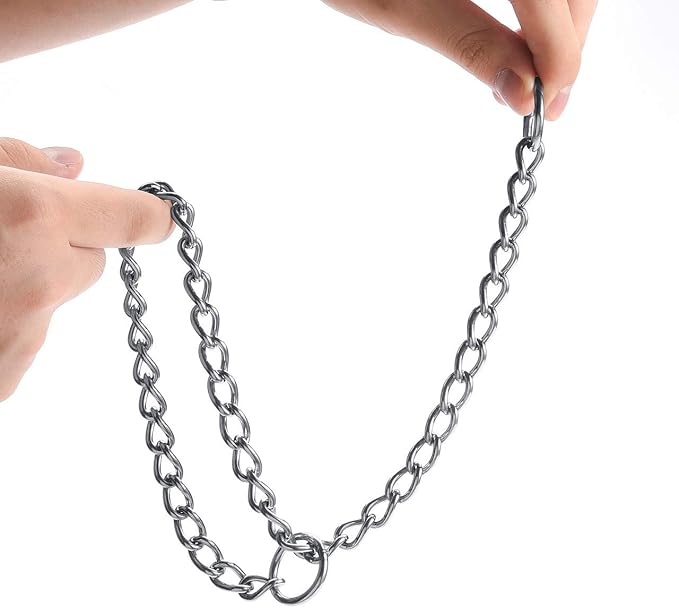 Mogoko Stainless Steel Dog Choke Chain Collar, Puppy Metal P Chain Slip Collar Pet Training Walking Choker(3.0mm;20.0 Inch)