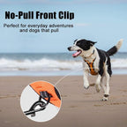 PoyPet No Pull Dog Harness, Reflective Comfortable Vest Harness with Front & Back 2 Leash Attachments and Easy Control Handle Adjustable Soft Padded Pet Vest for Small to Large Dogs (Orange,XS)