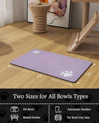 Pet Feeding Mat-Absorbent Dog Mat for Food and Water Bowl-No Stains Quick Dry Water Dispenser Mat-Dog Accessories Pet Supplies-Bowl for Messy Drinkers（Purple,16"x24"