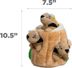 Outward Hound Hide-A-Squirrel Dog Toy – Interactive 2‑in‑1 Plush Puzzle with 3 Squeaky Removable Squirrels, Large