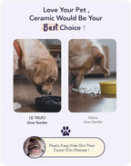 LE TAUCI Slow Feeder Dog Bowls Ceramic,3 Cups Slow Feeding Dog Bowl Medium Large Breed, Pet Bowl for Fast Eaters, Puzzle Pet Dishes, Pink Bloom