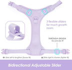No Pull Dog Harness, Puppy Vest with Front Clip for Small Medium Large Sized Dog(Light Purple,XL)
