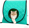 Cave cat Bed, Foldable pet Bed, Waterproof and Anti-Static, Hair-Free, Suitable for Both Indoor and Outdoor use, Ideal for Traveling with Pets.(Peacock Blue)