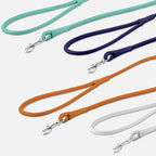 CollarDirect Rolled Leather Dog Leash 6ft, Soft Training Leather Dog Leash for Puppy and Grown Dog Small Medium Large Black Blue Red Orange Green Pink White (Purple, Size S 6ft)
