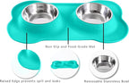 Hubulk Pet Dog Bowls 2 Stainless Steel Dog Bowl with No Spill Non-Skid Silicone Mat + Pet Food Scoop Water and Food Feeder Bowls for Feeding Small Medium Large Dogs Cats Puppies (X-Large, Mint Green)…