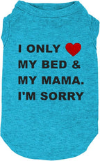 Dog Shirts Letter Printed Vest for Small Large Dogs Slogan Costume Dog Pajamas Puppy Gift Pet Clothes Mama's Boy (Large, O-Blue01)