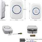 Wireless Doorbells, 1PlusOne White Waterproof Door Chime Kits Includes Push Button, Plug-in Receiver, Operating Over 1000 Feets Range, CD Quality Sound and LED Flash (2 Transmitter + 3 Receiver)