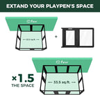 FXW AuraSpace Acrylic Indoor Dog Playpen for Medium Dogs, 35 inch, 2 Panels, Includes 1 Gate & 1 Panel, Black