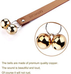 Leather Dog Doorbells for Door Knob, Adjustable Brass Potty Training Bells for Puppy to Go Outside, Easy Dog Door Bell for Potty Training
