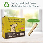 Dog Poop Bag, Compostable Dog Poop Bags, Doggied Poop Bags, Eco-Friendly, Unscented, Vegetable-Based, Extra Thick, Leak Proof, for Dogs and Cat Scoops, 120 Counts with Holder
