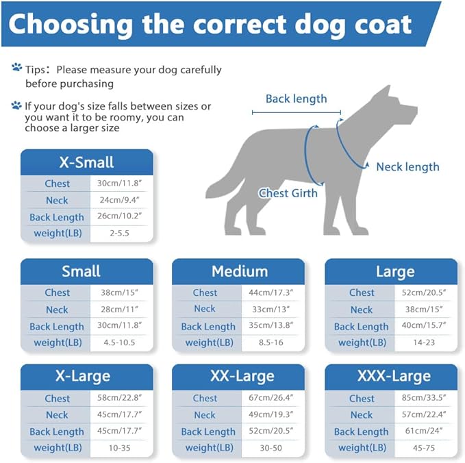 Fleece Hoodie, Windproof Waterproof Coat, Winter Warm Jacket, Cold Weather Pet Apparel Clothes Vest for Small Medium Large Dogs (S, Blue)