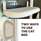 Cat Window Perch – Strong 6 Suction Cup Foldable Cat Hammock Bed for Large Cats and Kittens that Holds up to 50 lbs with Washable Reversible Cover, Sturdy Metal Frame for Window (White)