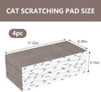 Cat Scratcher 4 PCS Pad, Cardboard with Premium Reversible Scratch Textures Design Wide Durable Scratching Pad