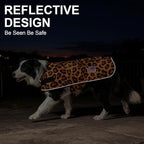 BEAUTYZOO Dog Winter Coat for X-Large Dogs Waterproof, Warm Reflective Great Dane Oxford Canvas Jacket, Fleece Dog Cold Weather Coats Windproof for Female Male Dogs, Leopard XL