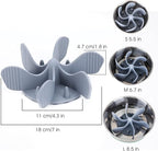 Slow Feeder Dog Bowls Insert [Octopus Suction Cups] Super Firm Slow Eating Dog Bowl [Cuttable] for Large Breed and Medium Size Dog Compatible with Regular and Elevated Dog Bowls (Spiral)