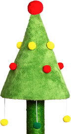 Christmas Decorations, Christmas Cat Tree with Hideaway, Small Cat Tower with Sisal Scratching Post and Hanging Toys, Red & Green Holiday Decor for Indoor Cats (30.7 in Christmas)