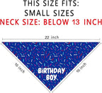Birthday Boy Dog Bandanas 1 Pack, Blue Birthday Dog Scarfs for Boys, Pet Scarves for Boy HBD Bandanas for Small Medium Large Dogs (Birthday Boy, Small)